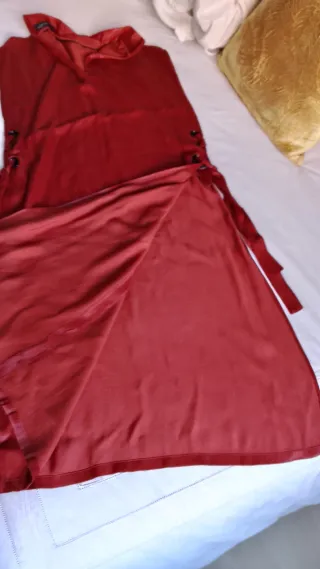 Vestido Zara Rojo vino Talla S