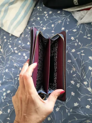 Cartera monedero mujer gris