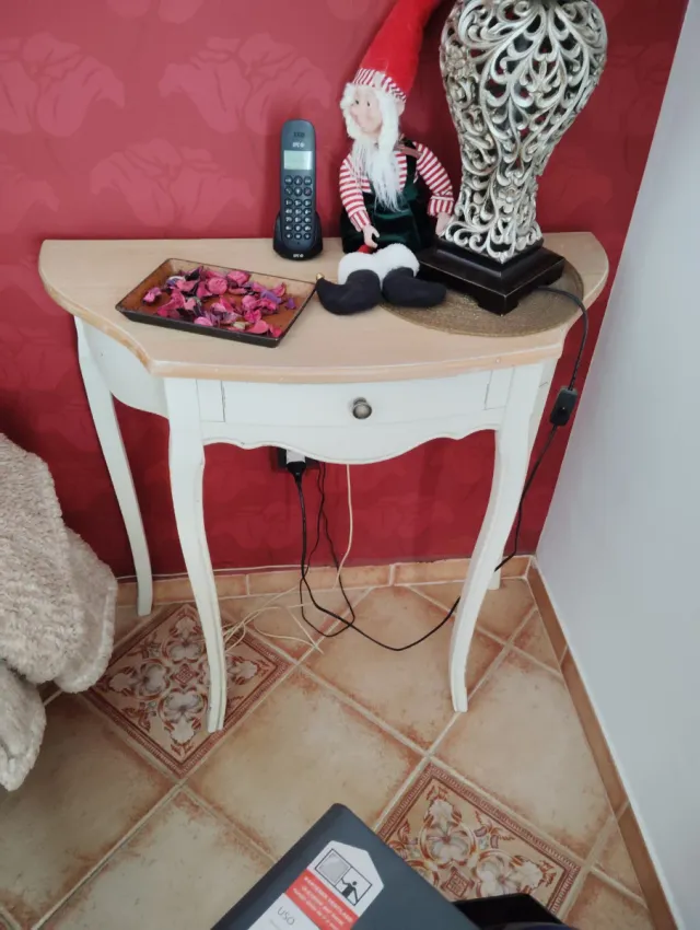 Mueble recibidor madera con cajón