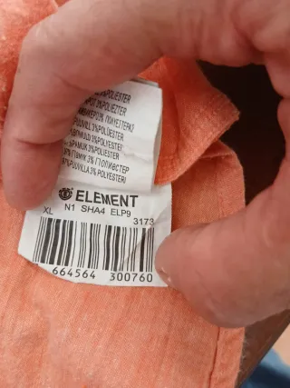 Camisa Element Naranja Talla XL