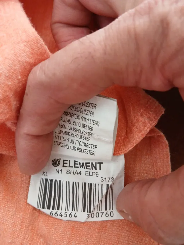Camisa Element Naranja Talla XL