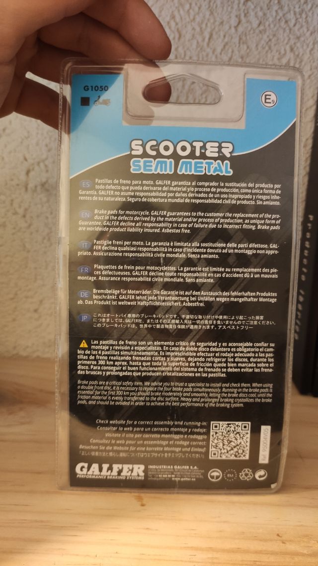 Pastillas Freno Moto Scooter Galfer G1050