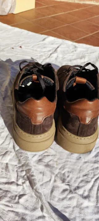 Scarpe uomo scamosciate marroni e beige n.42