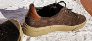 Scarpe uomo scamosciate marroni e beige n.42
