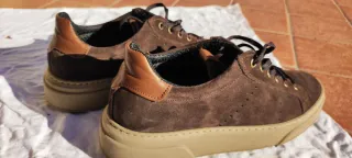 Scarpe uomo scamosciate marroni e beige n.42