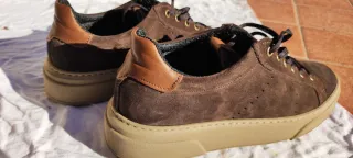 Scarpe uomo scamosciate marroni e beige n.42
