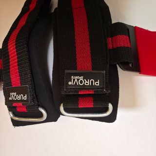 Ganci Sollevamento Palestra Purovi Neri/Rossi