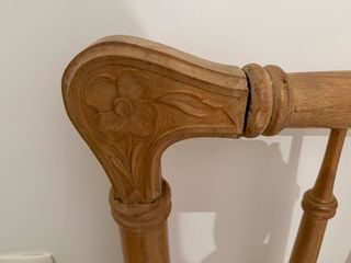 Cama completa antigua 105cm madera maciza tallada