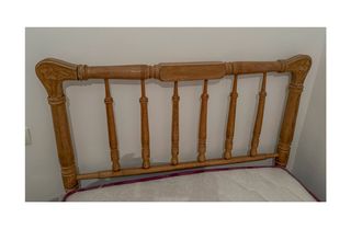 Cama completa antigua 105cm madera maciza tallada