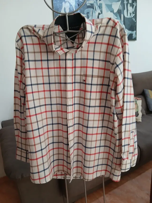 Camisa Tommy Hilfiger cuadros beige