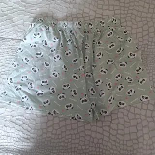 Pijama Verano Mujer Panda Gris y Verde