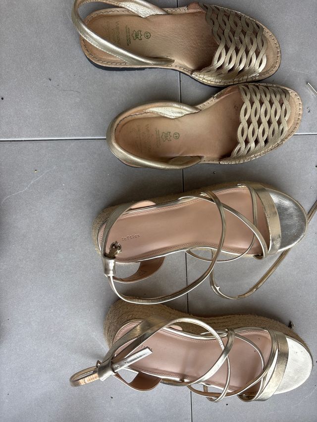 Sandalias doradas mujer talla 41