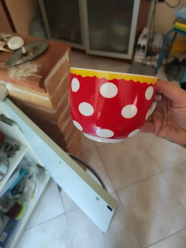 Tazze colazione a pois rosse e bianche