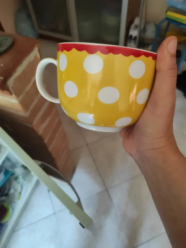 Tazze colazione a pois rosse e bianche