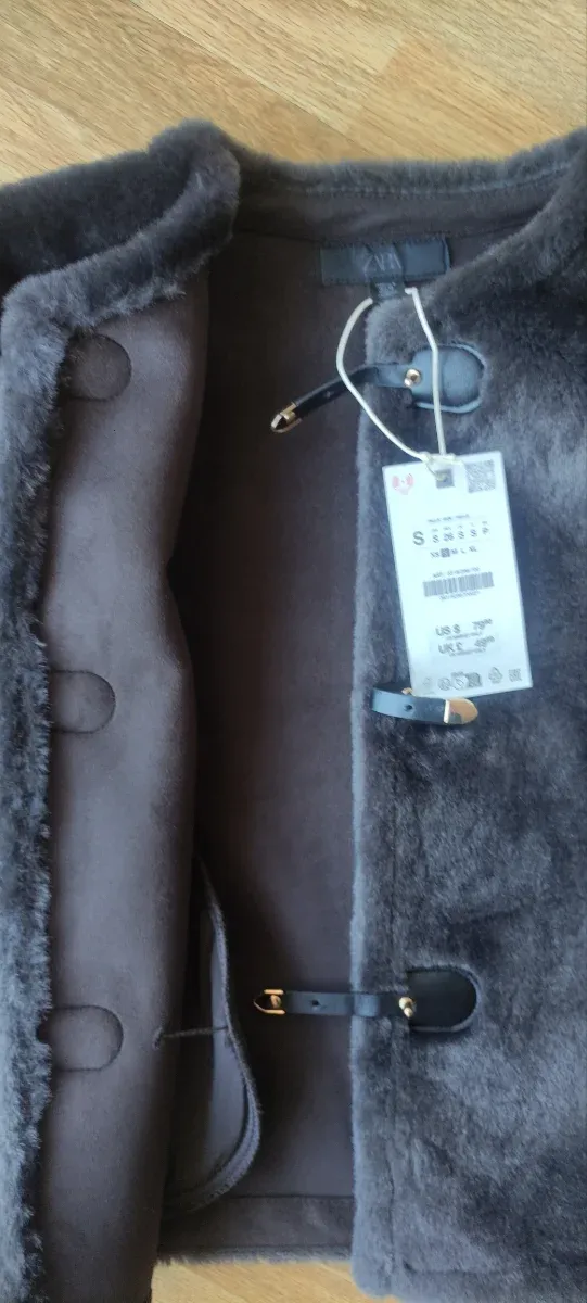 Chaqueta efecto pelo marrón