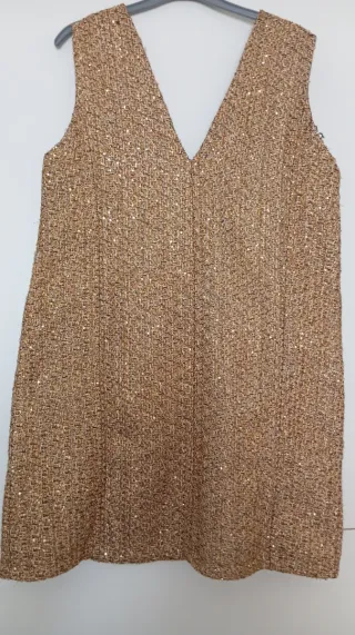 Vestido fiesta lentejuelas dorado