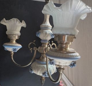 Lámpara de techo clásica azul y blanco