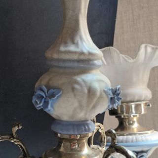 Lámpara de techo clásica azul y blanco