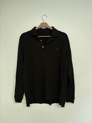 Polo Pedro del Hierro negro manga larga