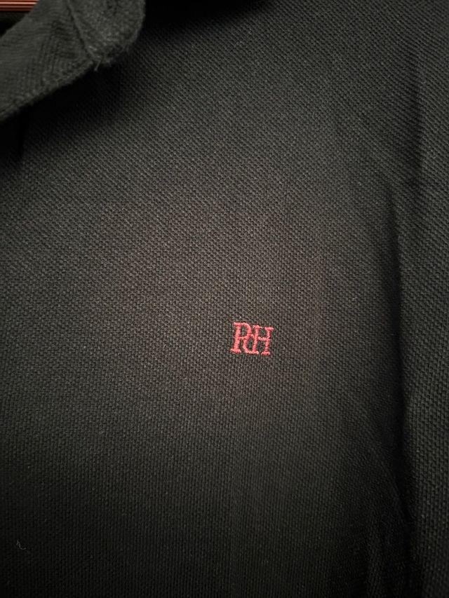 Polo Pedro del Hierro negro manga larga