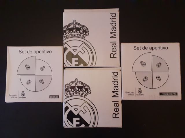 Set di 4 vassoi aperitivo ufficiali del Real Madrid