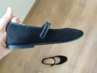 Bailarinas terciopelo negro con tira