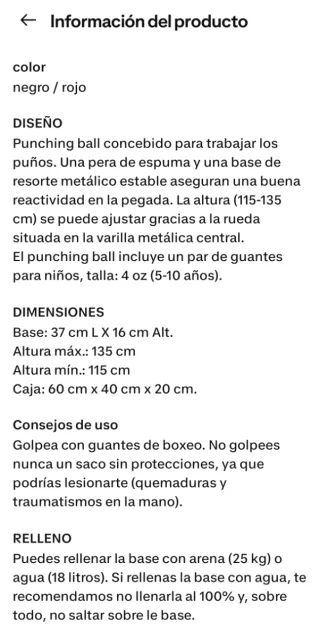 Balón de boxeo infantil + guantes