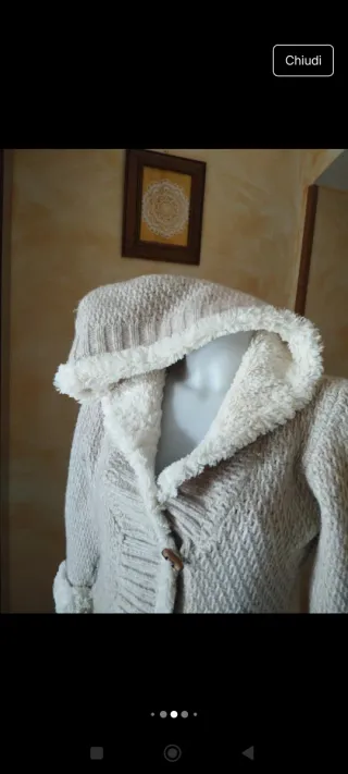 Cardigan Franklin & Marshall Beige con Cappuccio