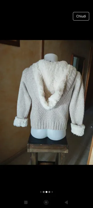 Cardigan Franklin & Marshall Beige con Cappuccio