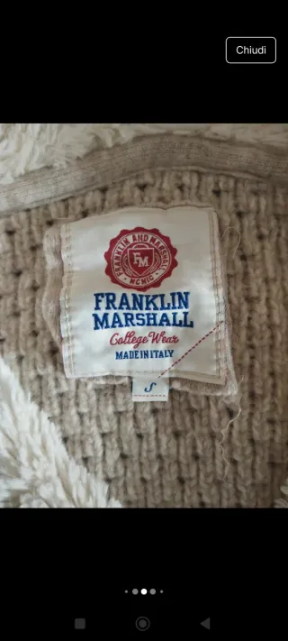 Cardigan Franklin & Marshall Beige con Cappuccio