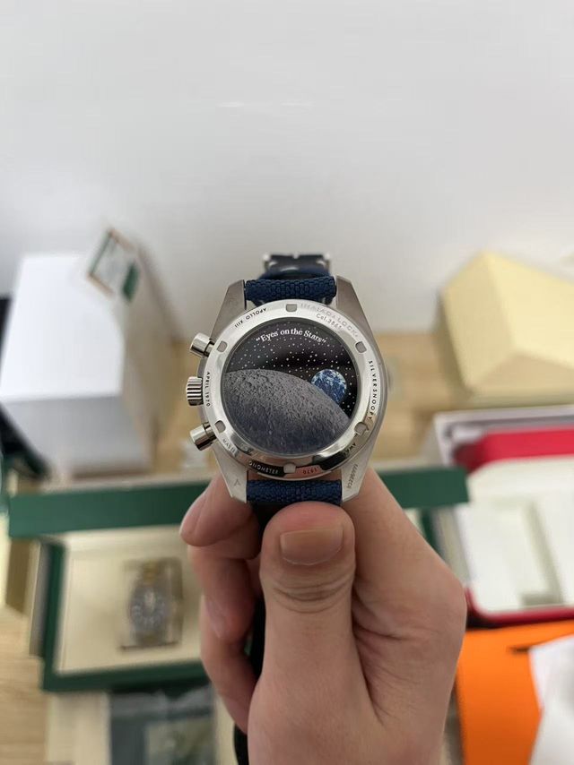 Omega Speedmaster Cronógrafo Azul Plata