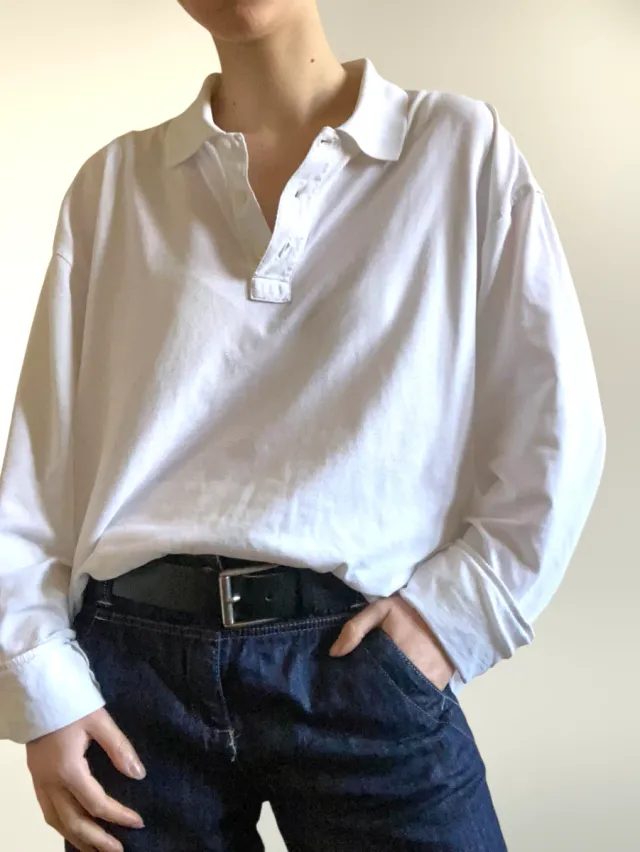 Polo manica lunga bianco