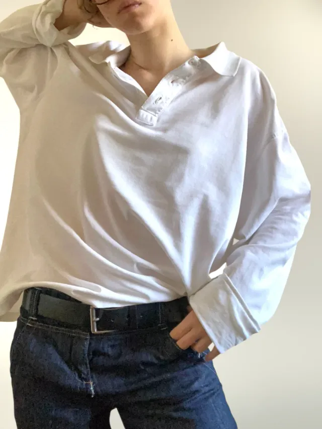 Polo manica lunga bianco