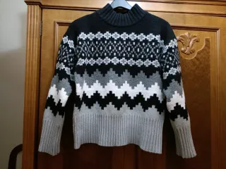 Jersey de punto Fair Isle cuello alto