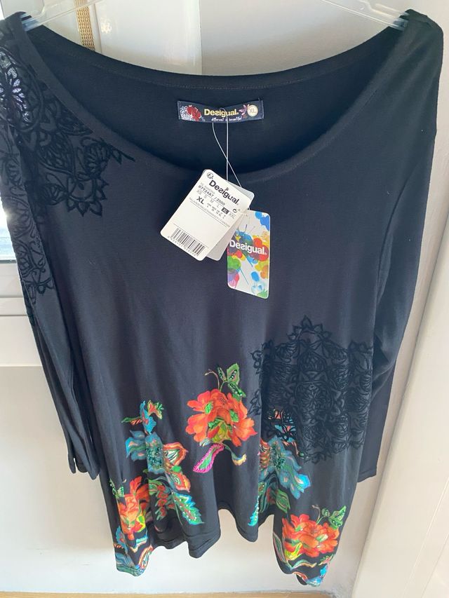 Blusón Desigual XL Estampado Ideal leggins Nuevo