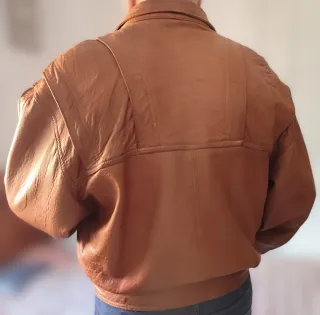 Chaqueta de cuero hombre marrón