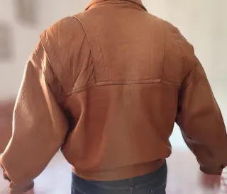 Chaqueta de cuero hombre marrón