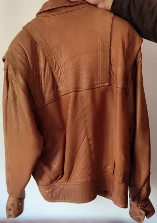 Chaqueta de cuero hombre marrón
