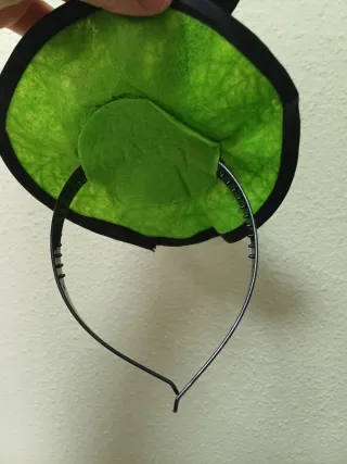 Diadema Gorro Bruja Halloween Verde Negro