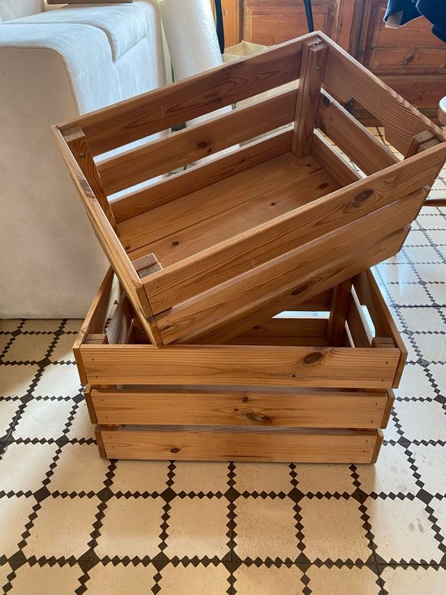 Cajas de madera rústicas (2 unidades)
