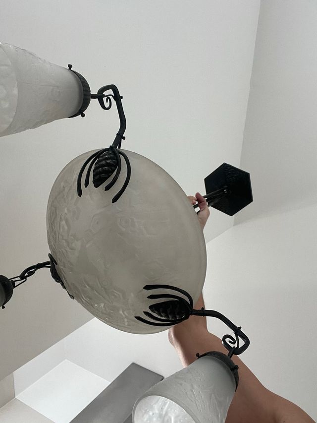 Lámpara de techo cristal y metal