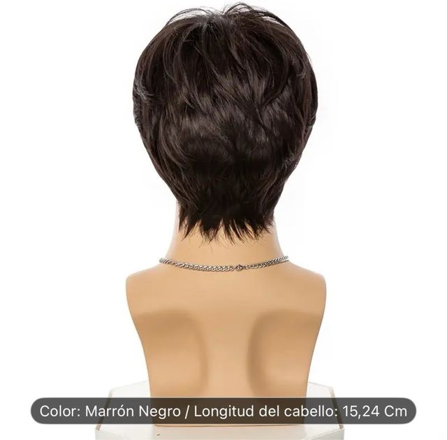 Peluca hombre marrón oscuro