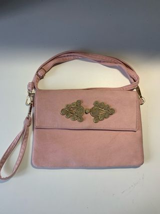Bolso rosa mano y bandolera