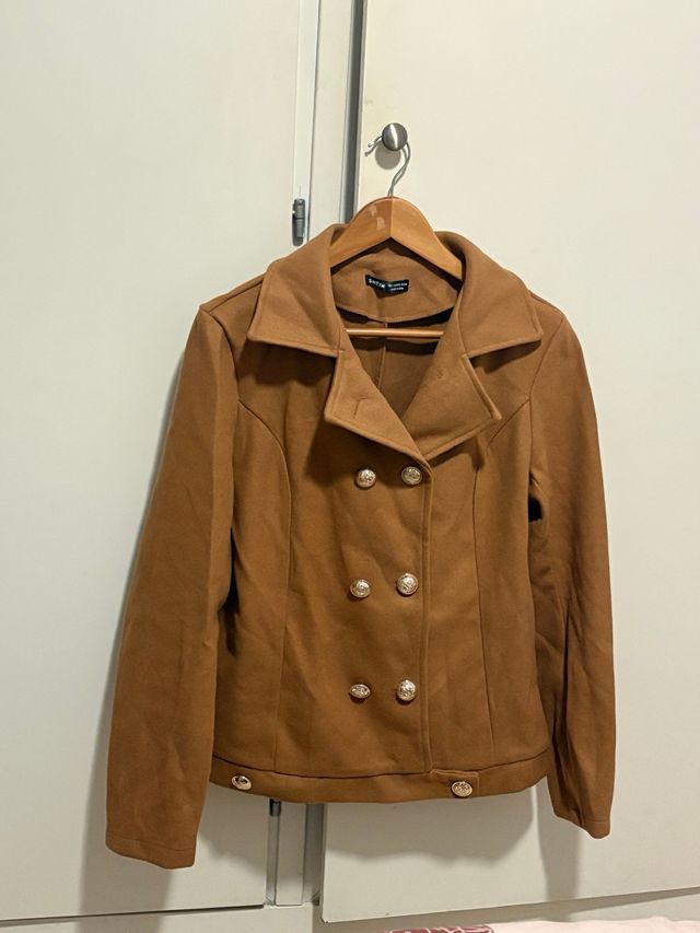 Abrigo corto SHEIN mujer marrón