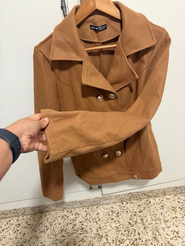 Abrigo corto SHEIN mujer marrón