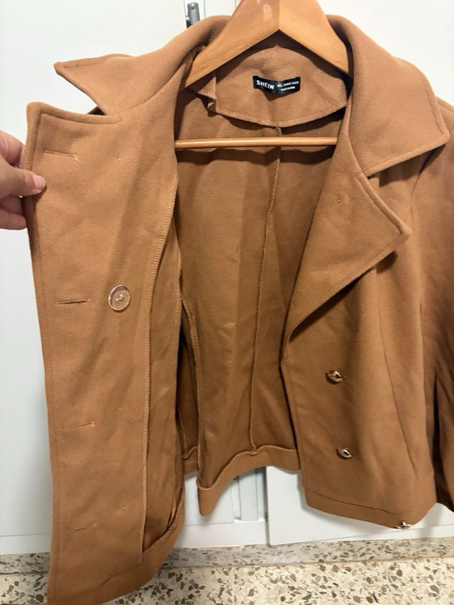 Abrigo corto SHEIN mujer marrón