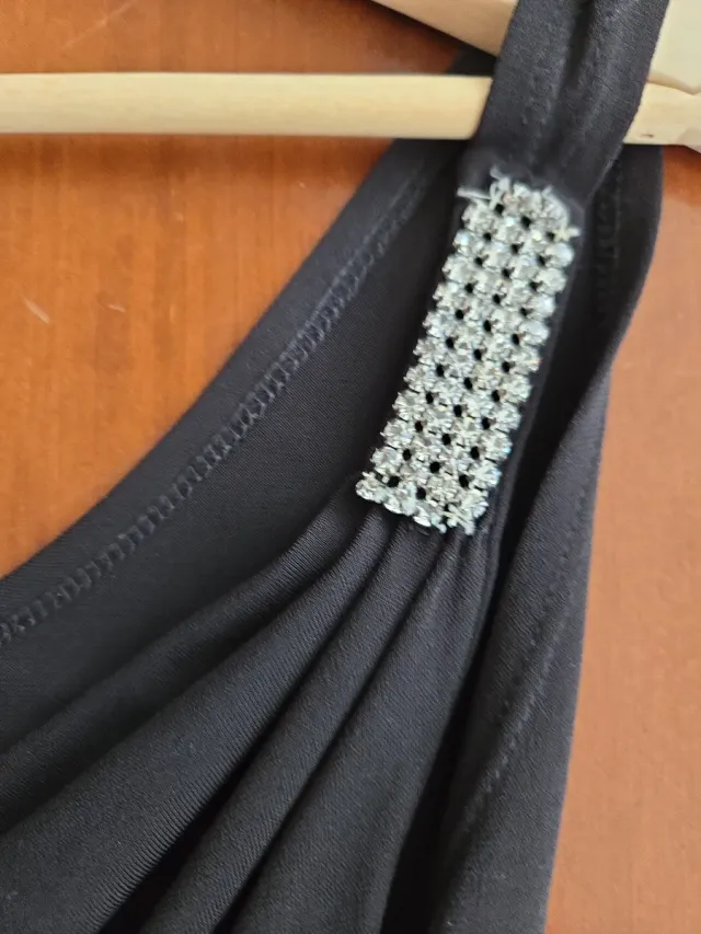 Top fiesta negro con pedrería