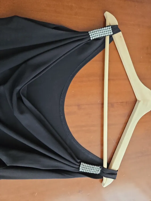 Top fiesta negro con pedrería