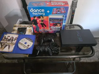 PlayStation 2 Negra + dance factory + Sing