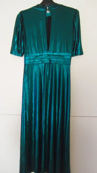 Vestido fiesta metalizado verde
